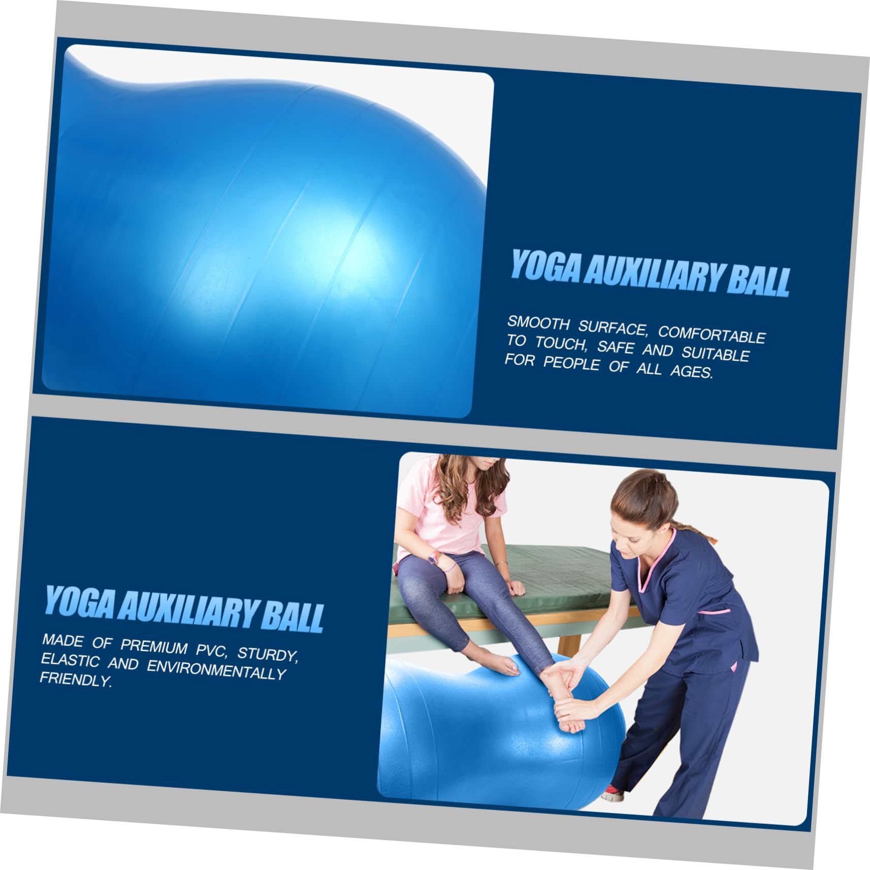 Abaodam Bola de Yoga Forma de Bola de Ejercicio Inflable Antiexplosión para Estiramientos y Tonificación Casa Gimnasio