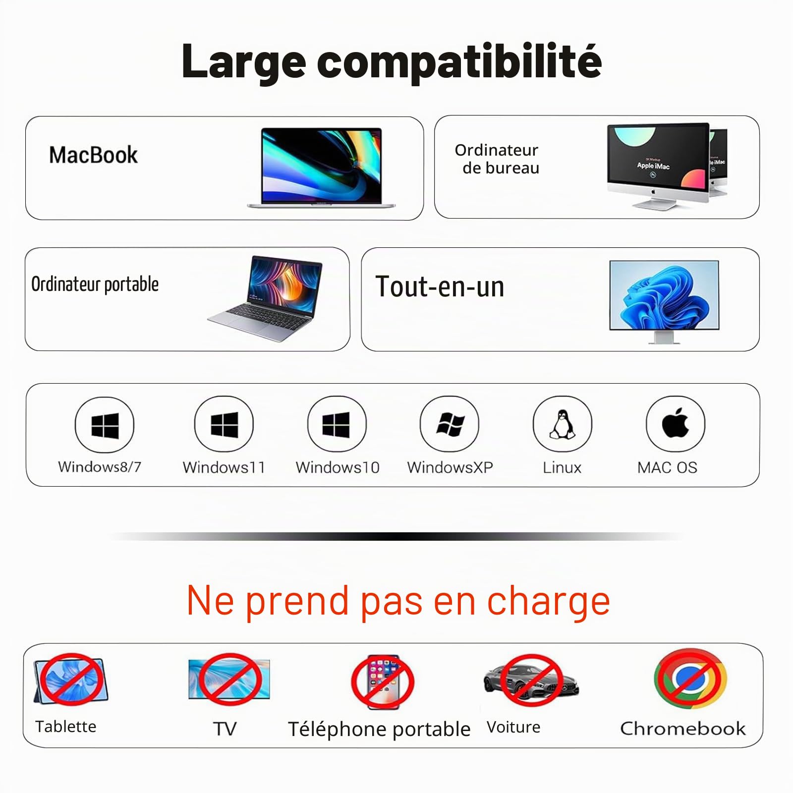 Lecteur Blu-ray externe DVD/BD lecture/écriture Lecteur Blu-ray portable USB 3.0 et enregistreur DVD de type C 4K Ultra Haute définition Enregistreur Blu-ray pour Win7/8/10/11/PC