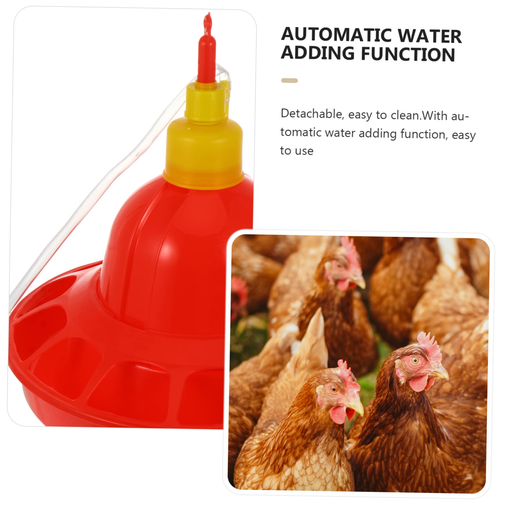 Abbeveratoio Automatico per Pollame e Oche, Plastica Rossa, Flusso Costante, Resistente al Freddo, per Uso Domestico in Fattoria