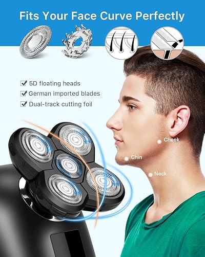 Miniatura 4 de Maquinillas de afeitar eléctricas 2 en 1 para mujer, maquinilla de afeitar 5D húmedaseca y recortadora de cabello con adaptador USB y cable de