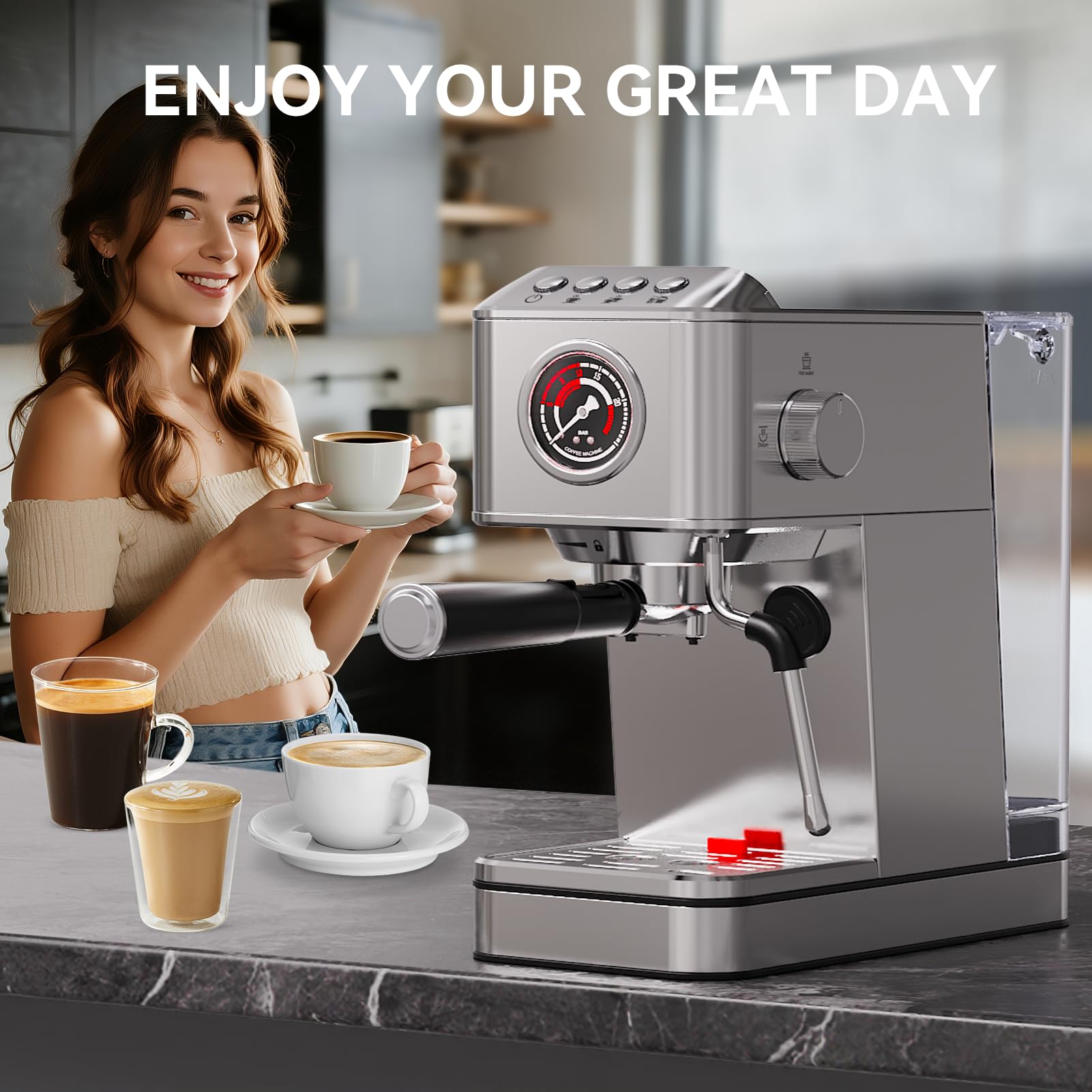 TINTALK EM623B Espresso Machine - Cafe Quality at Home -7 TINTALK EM623B Espresso Machine - Cafe Quality at Home -7