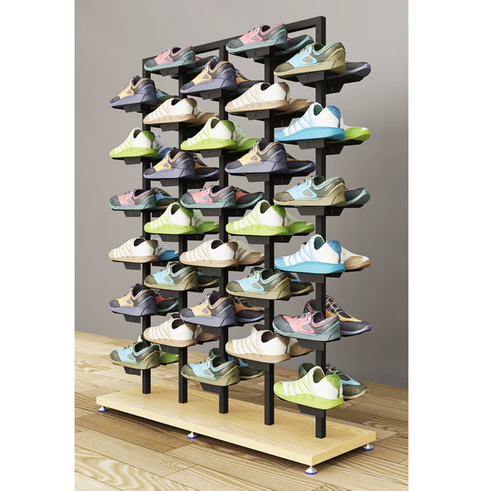 Modernes Metall-Schuh-Organizer-Display-Regal, Lagerregal für gewerbliche Schuhe, Verkaufsregale für Einzelhandels-Sneaker, Basketballschuhe, bodenstehender Schuh-Organizer-Halter, Eckschuhturm Küche, Haushalt & Wohnen