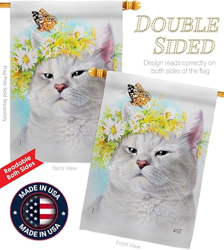 Miniatura 3 de Kit de bandera de casa de gatito de jardín con diseño de gato y gatito maullido de piel de pata de mascota de la naturaleza de la granja animal