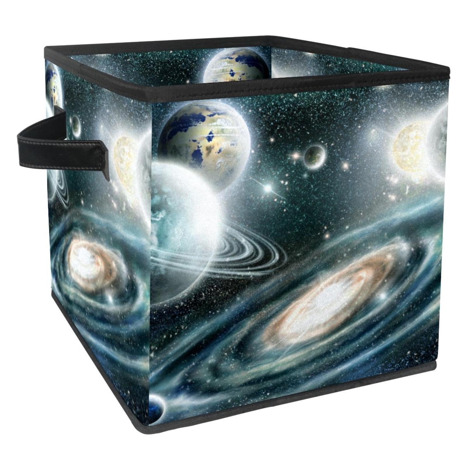 Boîte de rangement avec poignées motif planète pour un tri pratique et ludique