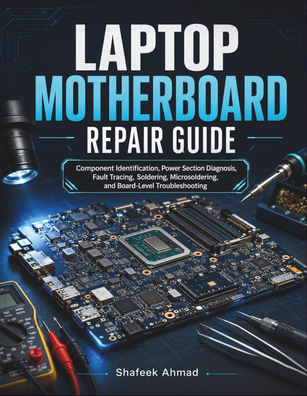 Laptop Motherboard Repair Guide: Component Identification, Power Section Diagnosis, Fault Tracing, Soldering, Microsoldering, and Board-Level Troubleshooting