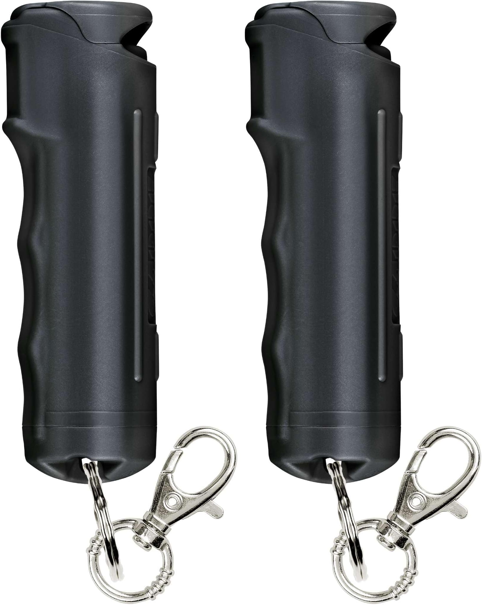 Pepper Gel Spray with Fast Flip Top Safety & SnapโClip Keychain for Self Defense - Max Police Strength OC with UV Marking Dye, Finger Grip, Wind Resistant, 10โSec. Spray, 14ft Range, Made in USA
