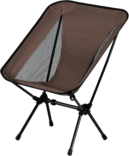 Silla de camping portátil, ligera y plegable, tela transpirable, cómoda y fácil de transportar (marrón castaño)