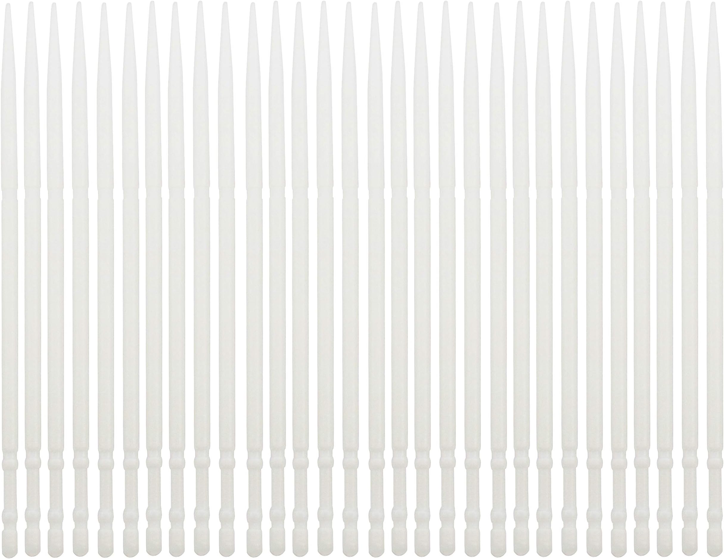 LBY Plastic Toothpicks, Home Teeth Cleaning Tool, Round Single-Ended Toothpicks, Interdental Toothpicks, Plastic (White) (Pack of 500)