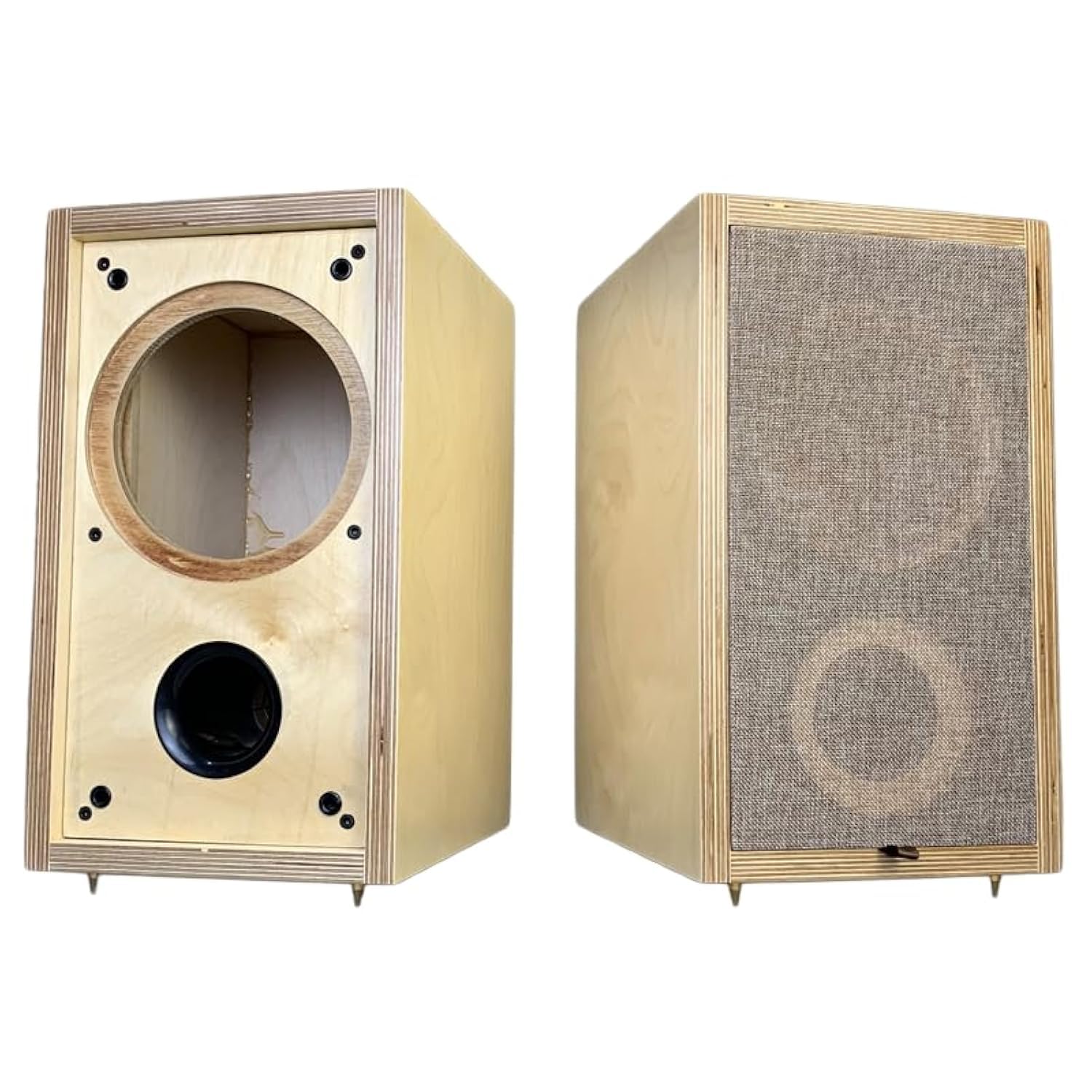 Handgefertigter 1 Paar 10,2 cm großer Lautsprecher mit vollständiger Reichweite, leerer Lautsprechergehäuse, Heimsystem, offenes Panel, Schallwand, Aktivität, Birkensperrholz, leere Schrankbox (Holz)