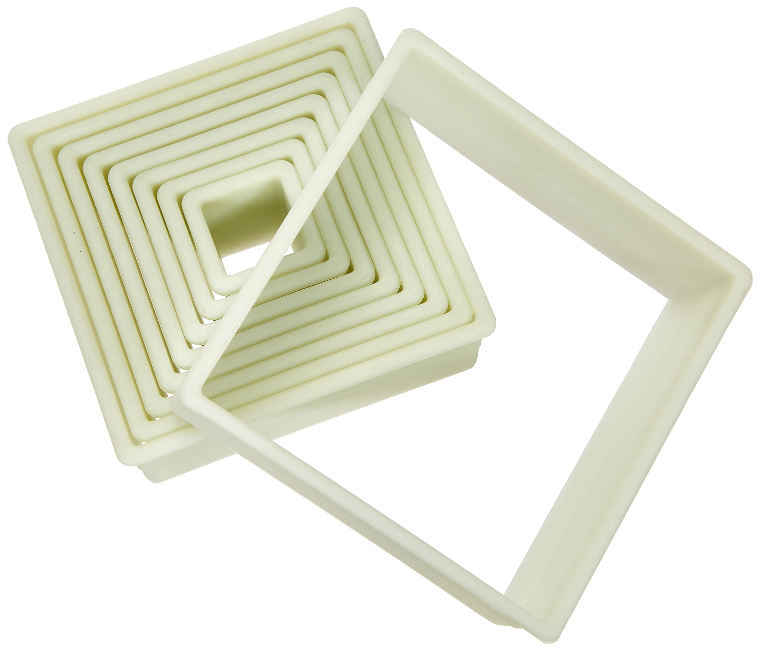 IBILI Dough Cutter Set Square/Plain, Transparent/White, 9-Piece