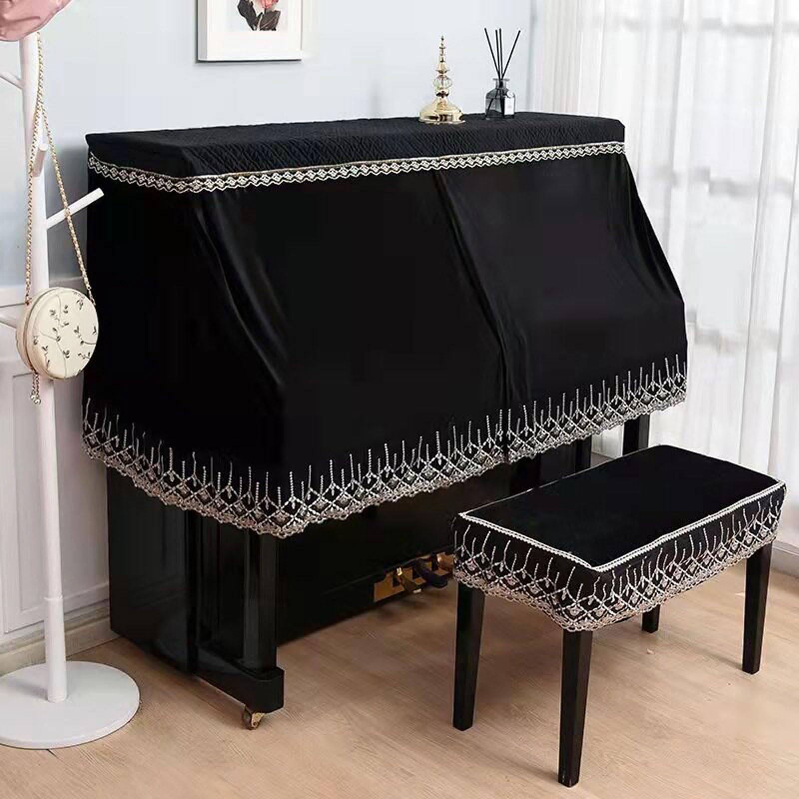 Enigmaire Protective Cover For Upright Pianos,Household Dustproof Piano Cover,washable Multicolor Multiple Protective Piano Cover,Soft,Decorated,for Most Standard-Sized Upright Pianos