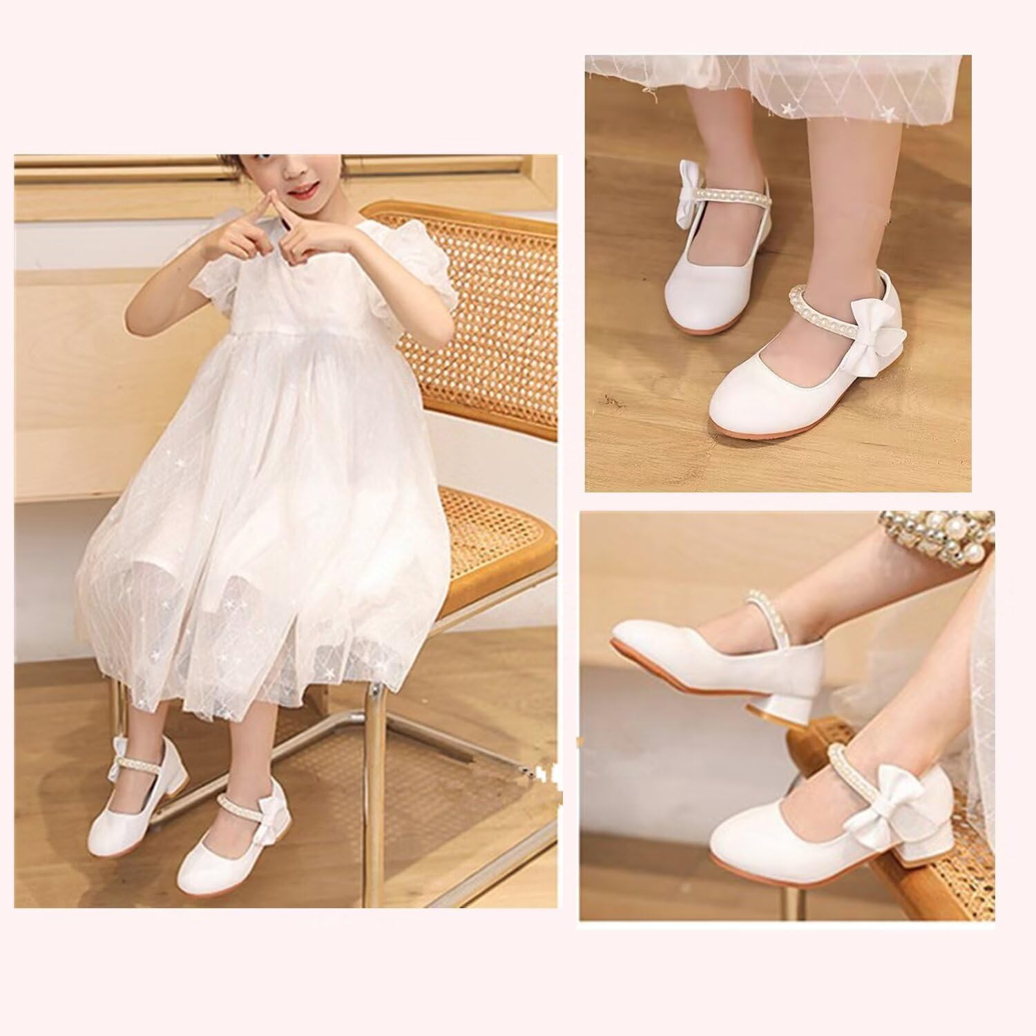 Bambina Ragazze Scarpe da Abito Piccoli Bambini Flower Girls Mary Jane Ballet Flats Scarpe Principessa per Festa di Nozze