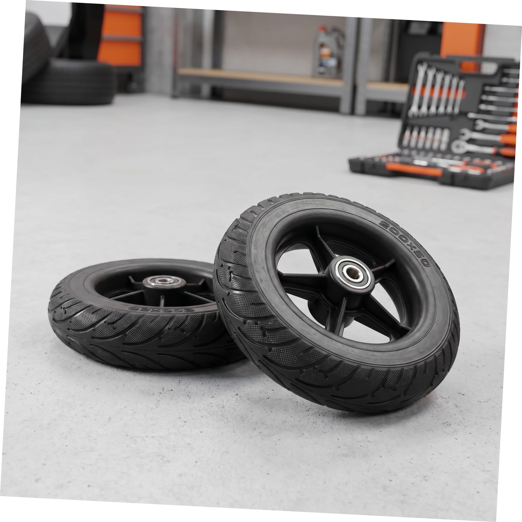 ifundom 2 Ruedas De Repuesto Para Scooter Xcm Neumáticos De Servicio Ruedas Negras Para Accesorios Pesados Repuesto Delantero Goma Trasera Sólida Para Mantenimiento