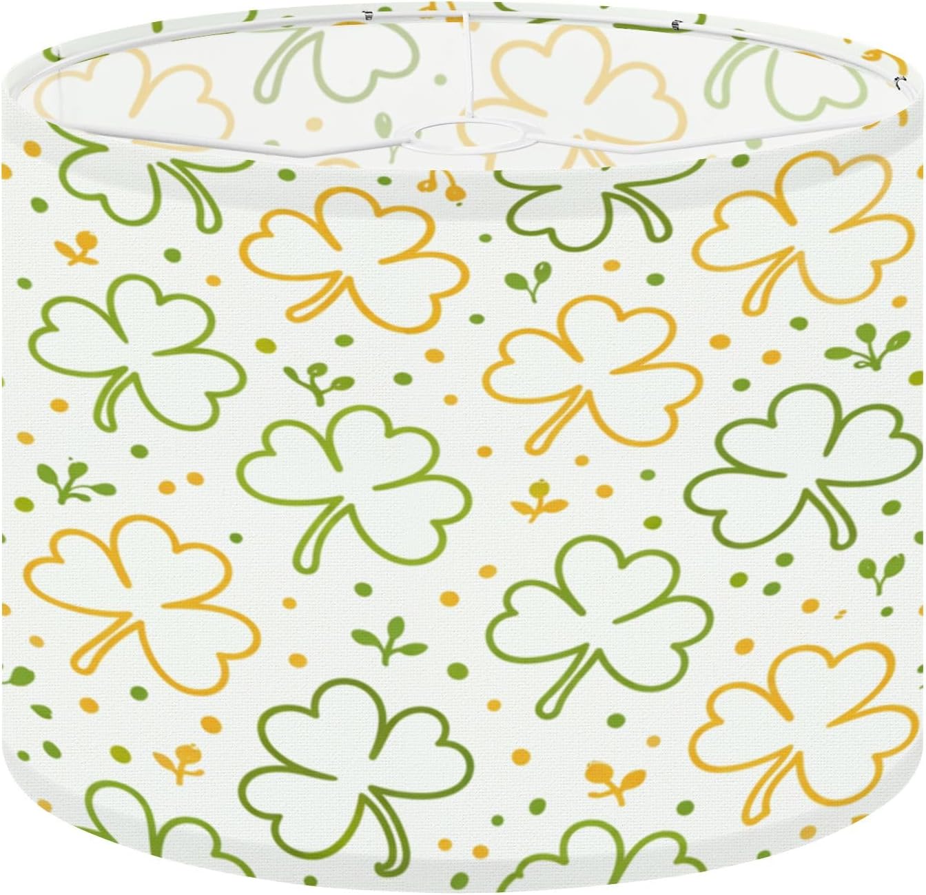 Drum Lamp Shades St Patricks Day seamless outline doodle shamrocks Hand drawn design Lampshade for Floor Lamps Table Lamp Pendant Light Linen 13"x13"x10" Replacement Large Lampshades