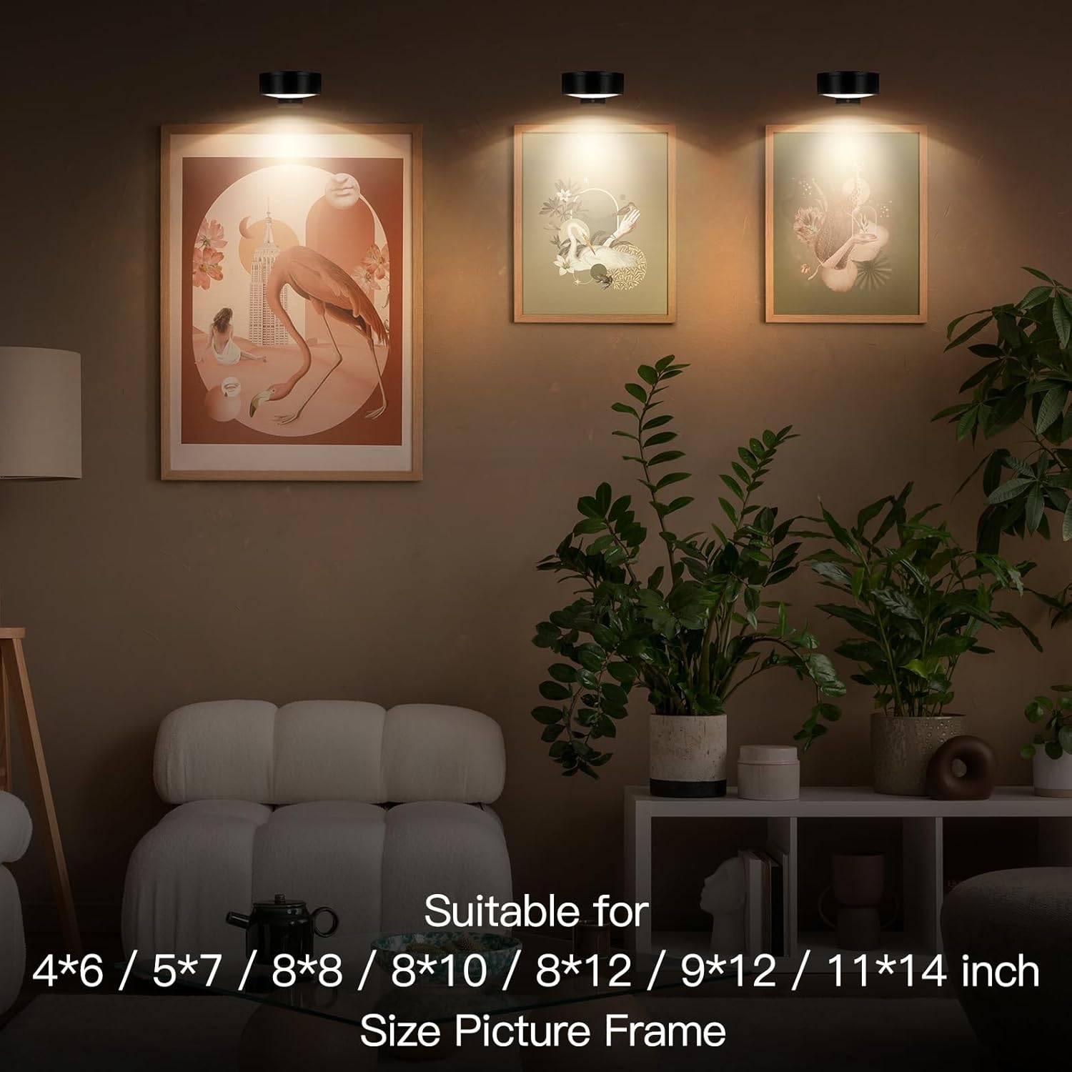 3PACK Battery Led Painting Light for Wall Art Wireless Picture Light, Wall Lamps for Dispaly Accent Light Magnetic,Remote Control Gallery Dartboard Light with Timer 3 Lighting (3000K/4500k/6000K)