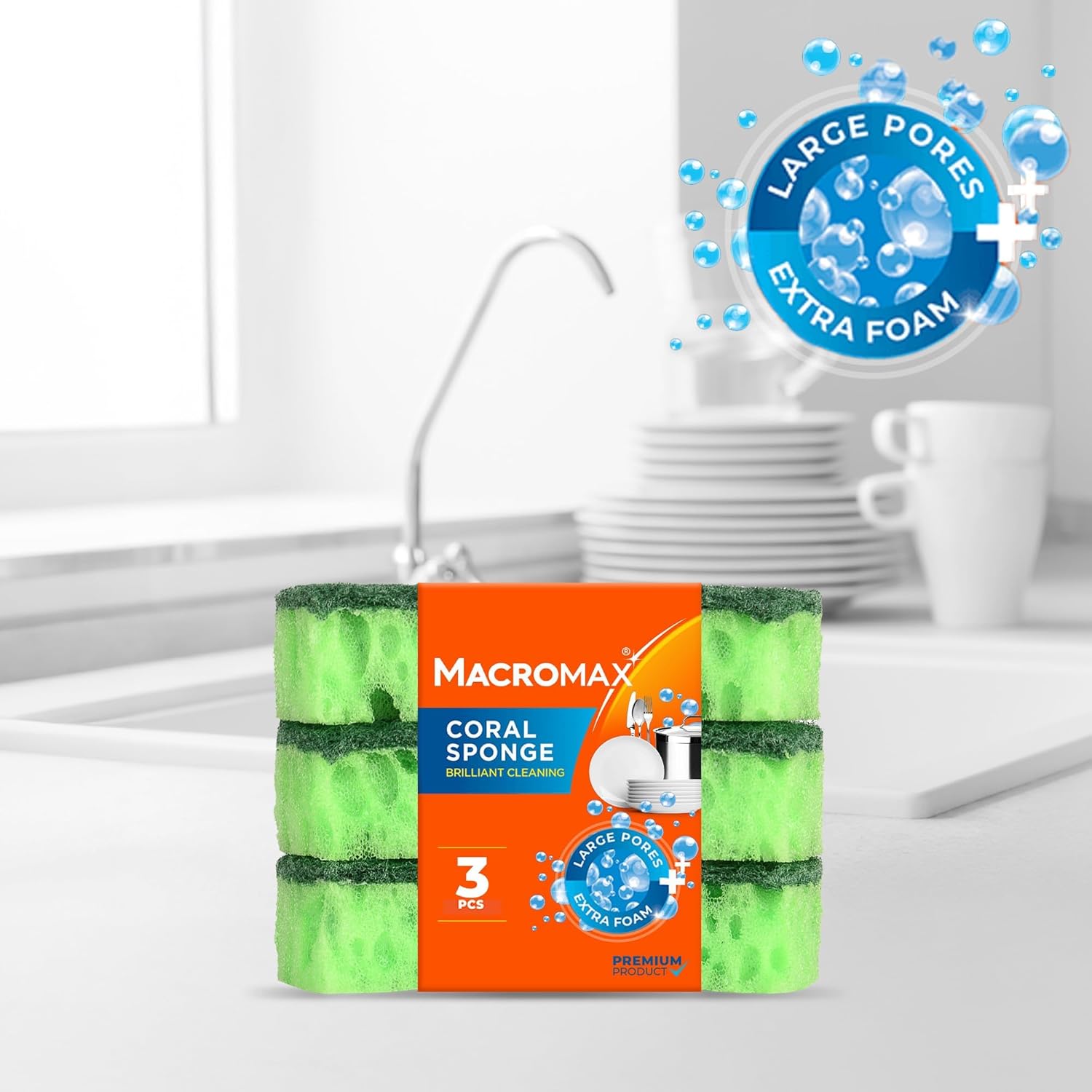 Macrofresh MacroMax 14-Pc Home Cleaning Kit: Hands-Free Pedal Spin Mop & Bucket System, 5 Microfiber Refills, Microfiber Cloths, Glass Cloths, Multi-Color Sponges & Hangers