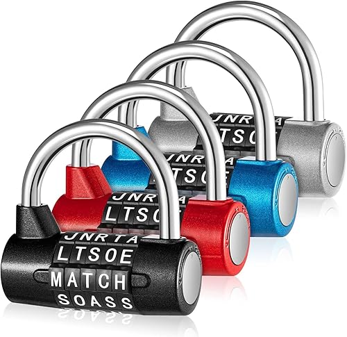 Shimeyao Cerradura de combinación de 5 letras de 5 piezas, casillero de 5 dígitos, cerradura de metal reiniciable sin llave para caja de