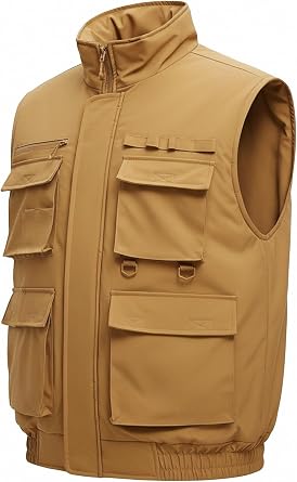 Mens Vest Men's Winter Vest Outerwear with Pockets Fleece Lined Water-Resistant