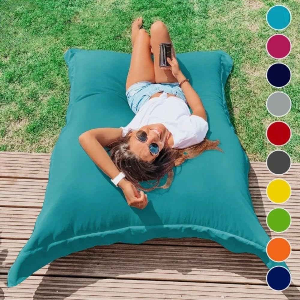 Puff Flotante Cuadrado For Piscina (sin Relleno) - Puff Impermeable For Exteriores For Adultos - Puff Reutilizable For Piscina, Jardín, Playa, Camping, Sofá Cama, Puff Lounge(Baoblue,140x180cm-cover)