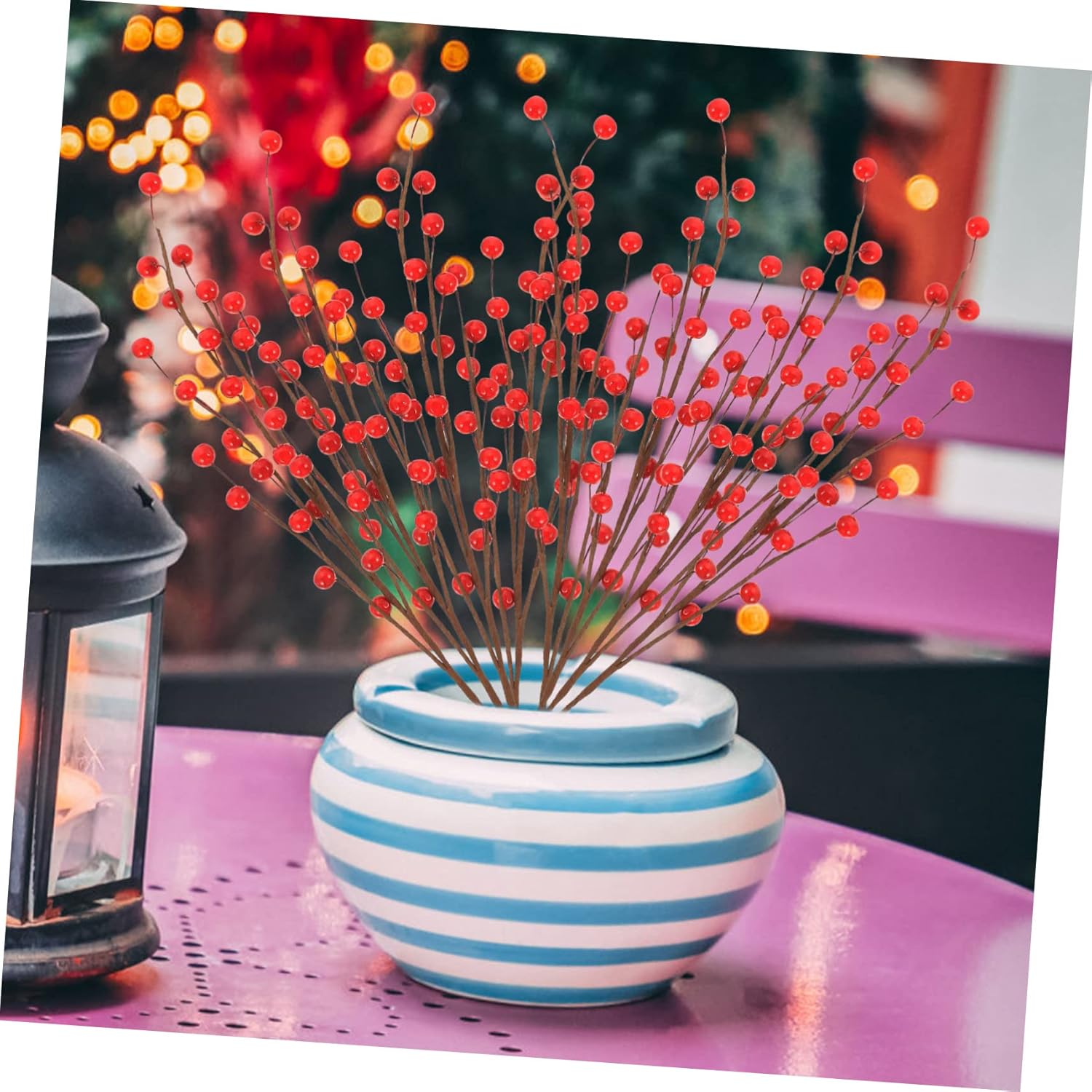 Amosfun 30pcs Artificial Berry Stems for Christmas Tree Decoration Simulation Berries Branches for Holiday Decor Lifelike Faux Plants for Festive Arrangements