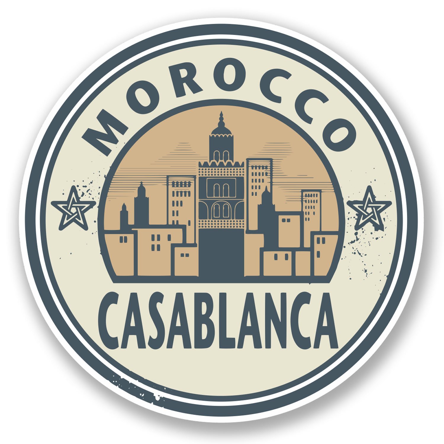 Destinationvinyl Multi 2 X 10Cm Morocco Casablanca Vinyl Sticker Luggage Travel Suitcase Tag #5720 (10Cm X 10Cm)