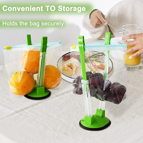 Miniatura 5 de 12 Pack Baggy Rack Stand Adjustable Freezer Bag Holder Stand Ziplock Bag Holder for Filling With No Food Spills or Kitchen Mess (Multicolor)