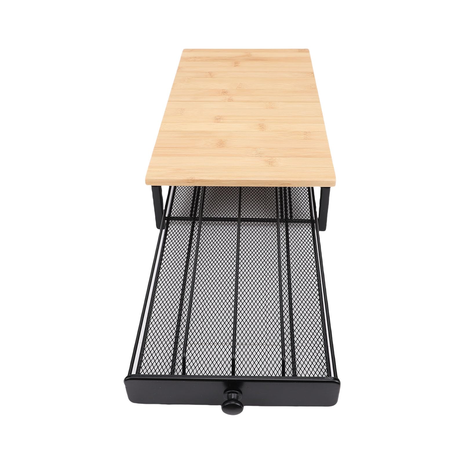 HEEPDD Soporte para Cajón de Cápsulas de café, Organizador de Almacenamiento de Cápsulas de café de Madera con Marco de Hierro, Cajón de Extracción Suave de 40 Capacidades, Estante Rústico para