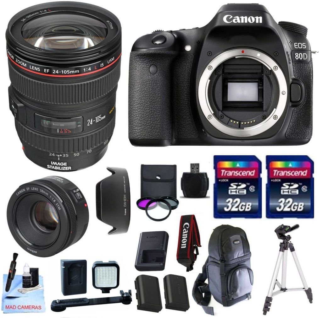 Canon EOS 80D Body Kit + Canon EF 24-105 f/4 L IS USM (Glass