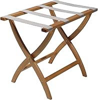 Vista 35 de Wooden Mallet Designer Curve Leg - Portaequipajes, correas grises, roble claro