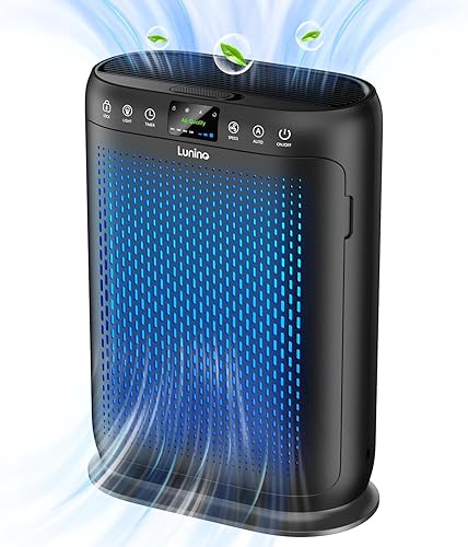 Purificadores de aire para el hogar, habitación grande de hasta 2400 pies cuadrados, filtro de aire HEPA LUNINO H13 con sensores de calidad del