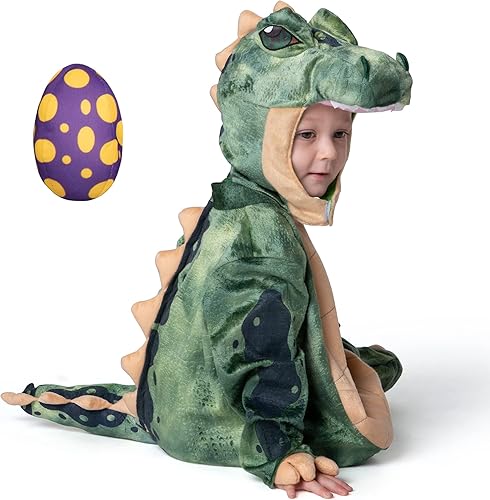 Miniatura 5 de Spooktacular Creations Disfraz de T-Rex verde para niños, disfraz de dinosaurio realista unisex para Halloween