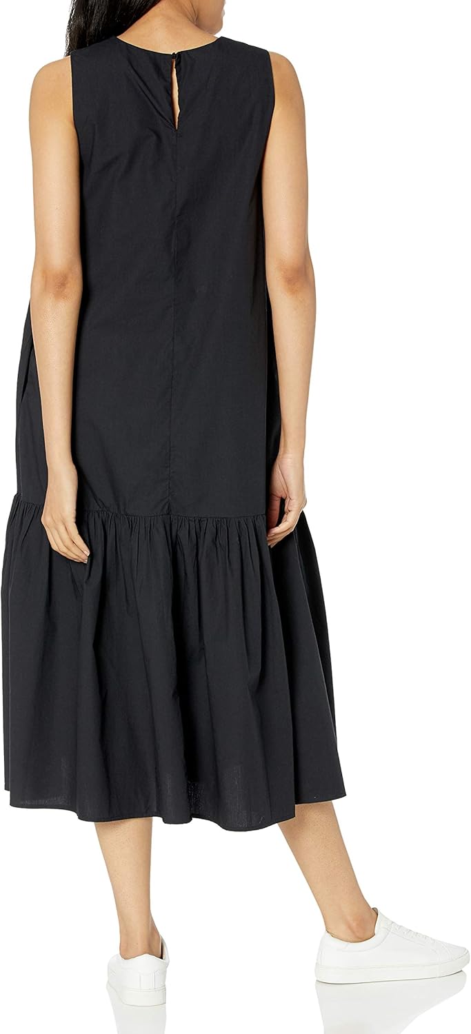 The Drop Womens Ilana Loose Sleeveless Wide-Hem Poplin Maxi Dress - Image 2