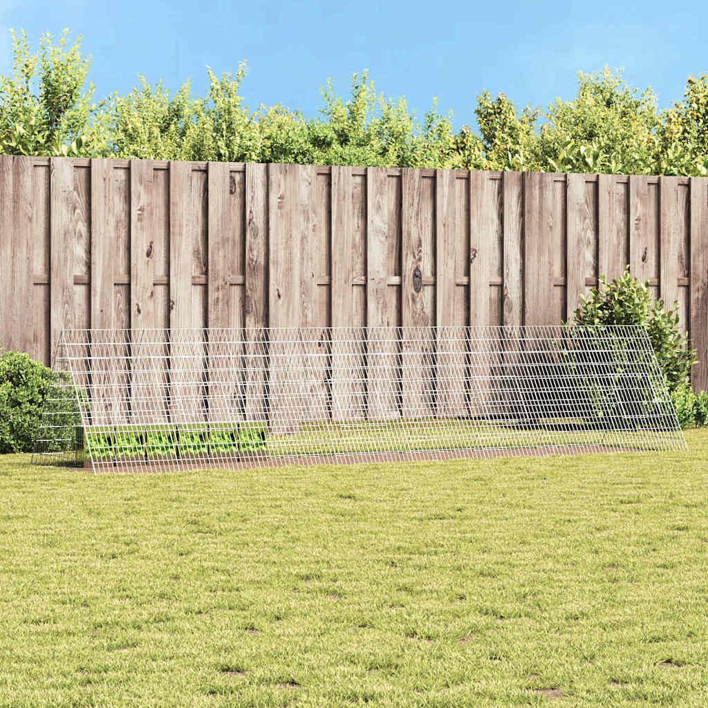 Feuerverzinkter Stahl Kaninchenkäfig Silber 430 x 100 x 85 cm für Außenbereich, wetterfestes Kaninchengehege mit modernem Design, stabiles Hasengehege für Garten und Terrasse