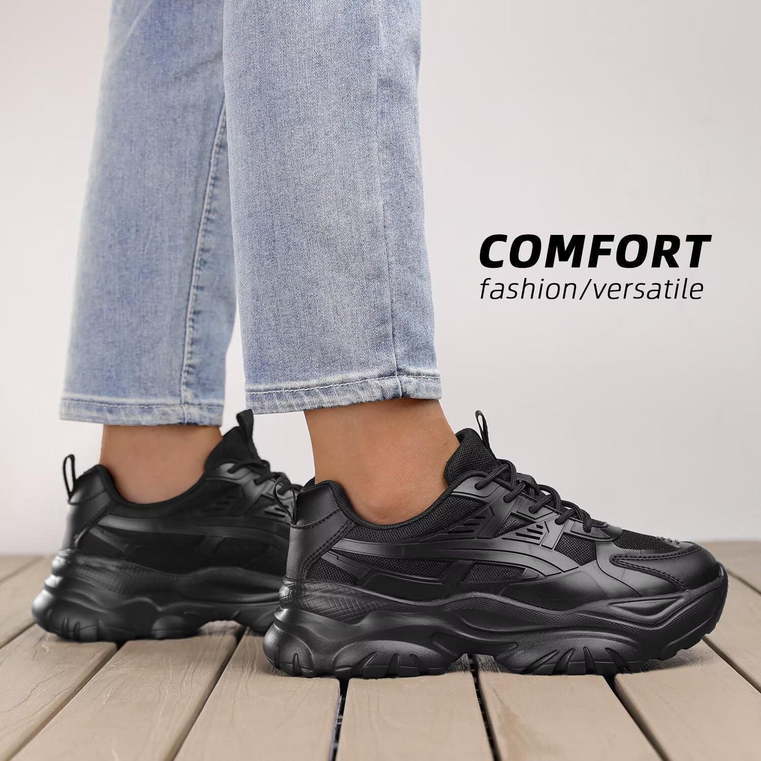 Women's Road Running Shoes Non Slip Ladies Walking Fashion Athletic Chunky Sneakers Work Gym Comfort Lightweight Mesh Soft Sole - Image 2