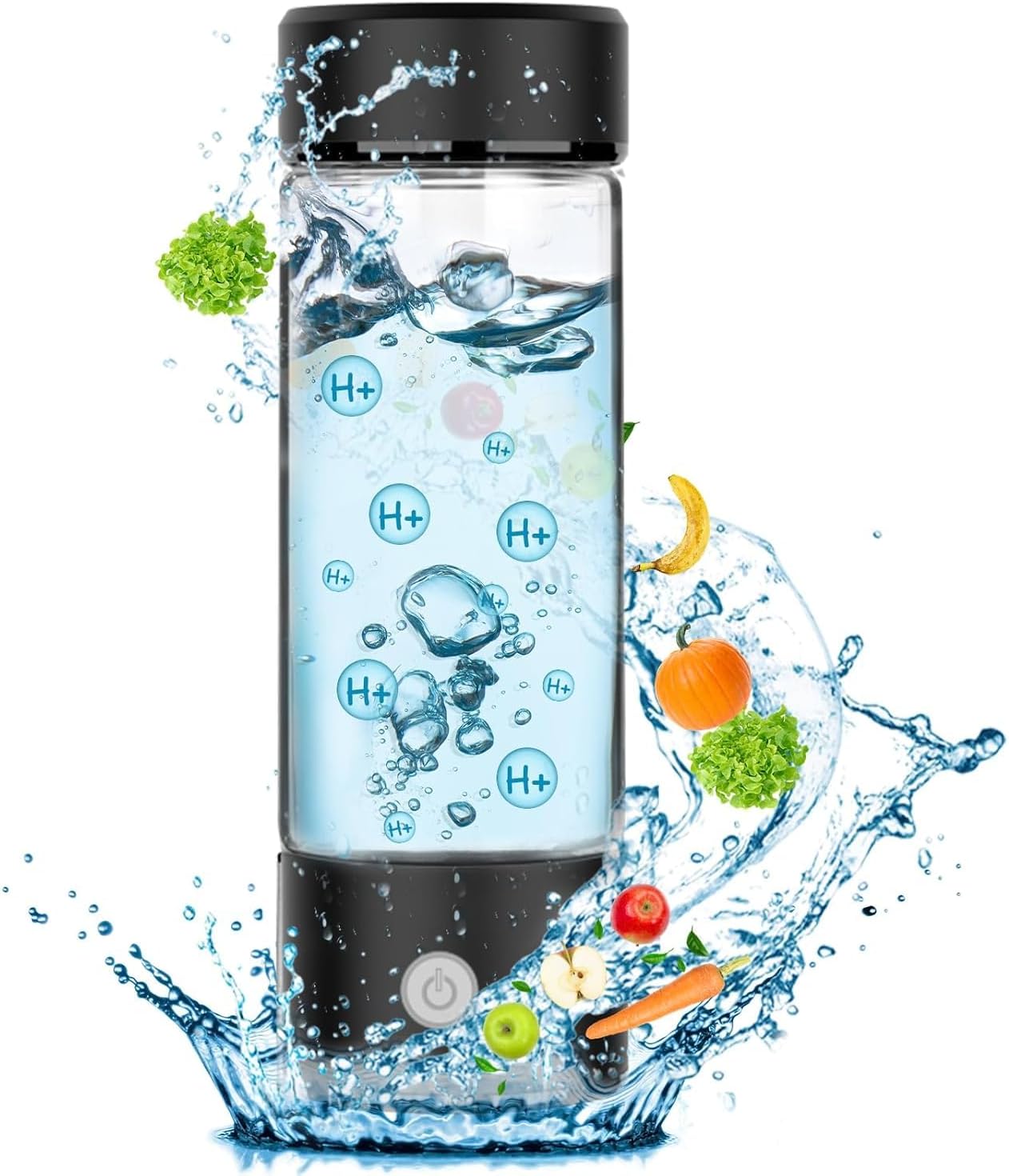 Fakllod Hydrogen Water Bottle Generator, Aquahealth Hydrogen Water Rechargeable Portable Hydrogen Ionizer Machine with SP/PM Technology, for Fitness Drink in