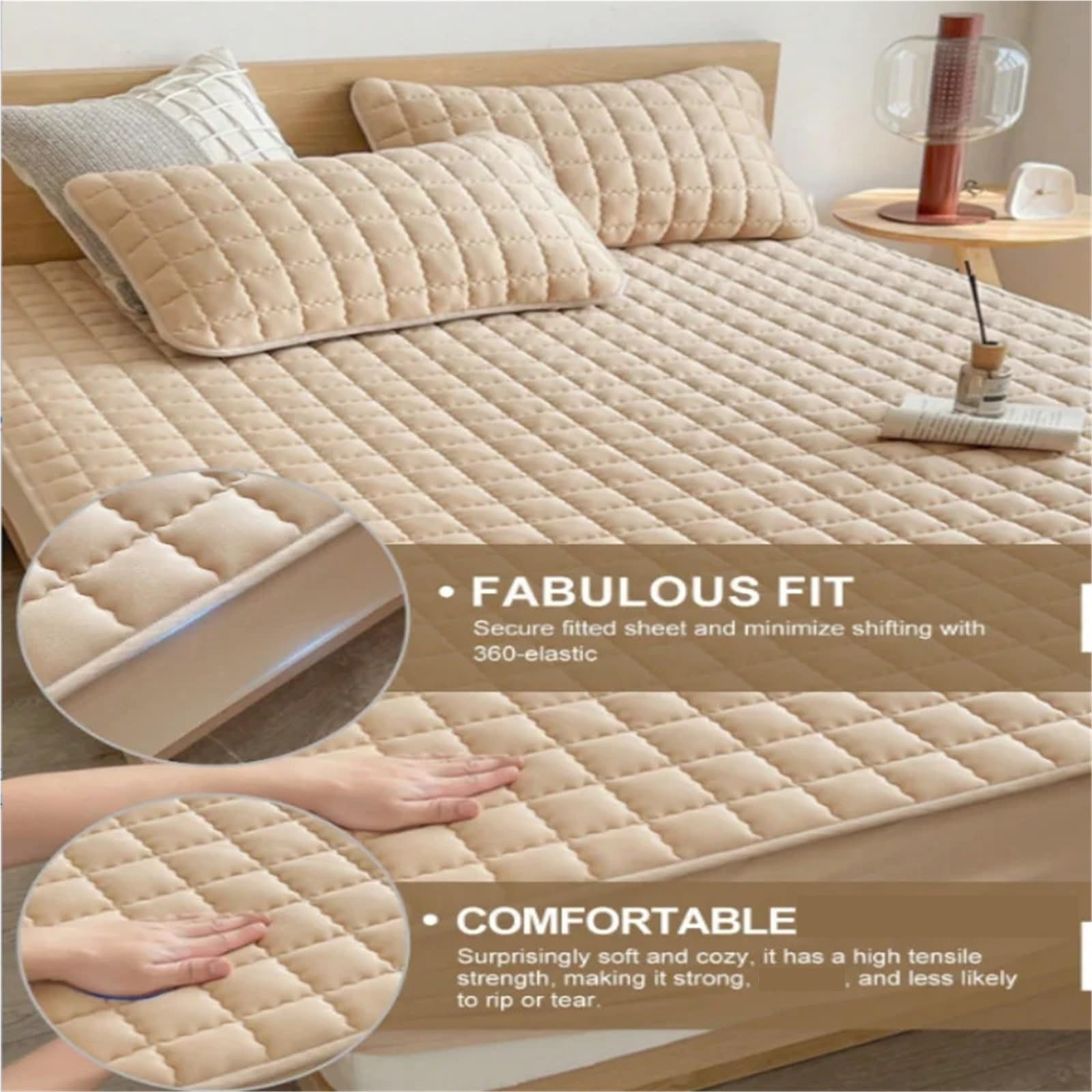 1 Funda de colchón, Protector Color sólido, Integral for un sueño cómodo sin Almohada para ColchóN(Pink,152x203cm)