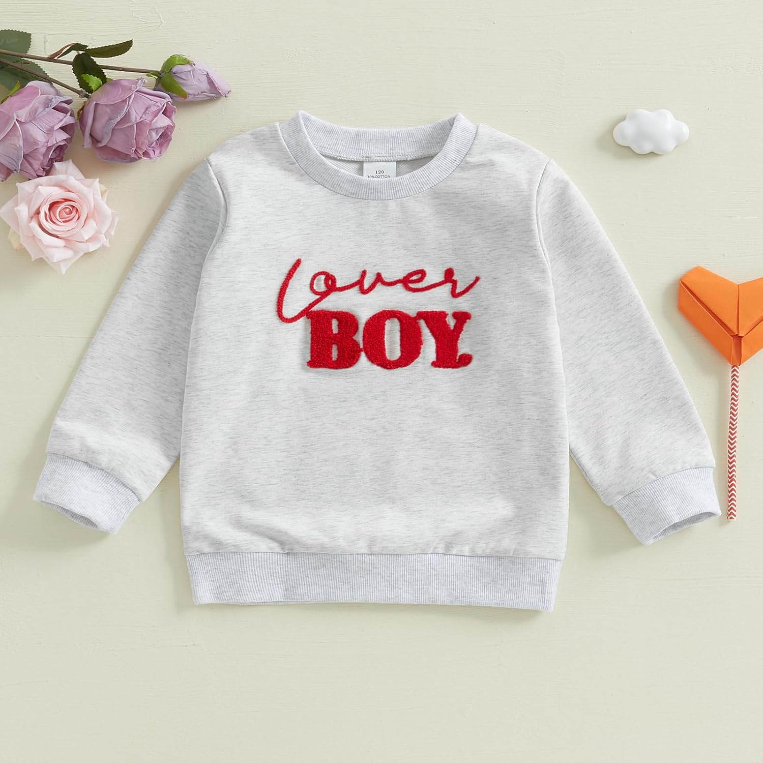Karuedoo Toddler Baby Boy Girl Valentines Clothes Letter Print Crewneck Sweatshirt Long Sleeve Shirts Top Spring Outfit - Image 2