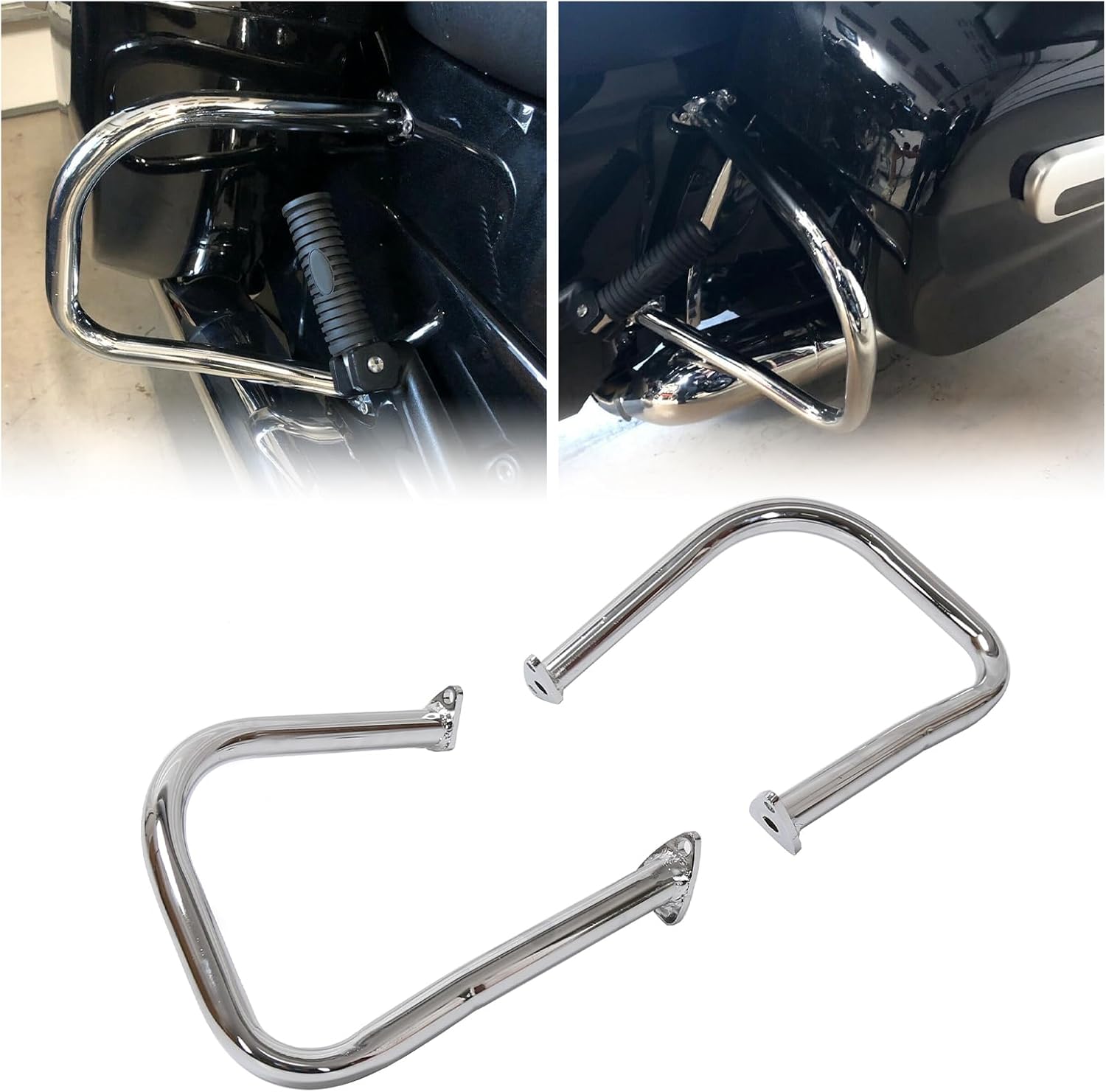 ECOTRIC Rear Highway Bars Compatible with 2014-2024 Indian Chief Chieftain Roadmaster Dark Horse Springfield Rear Saddlebag Crash Bars Engine Guard Chrome