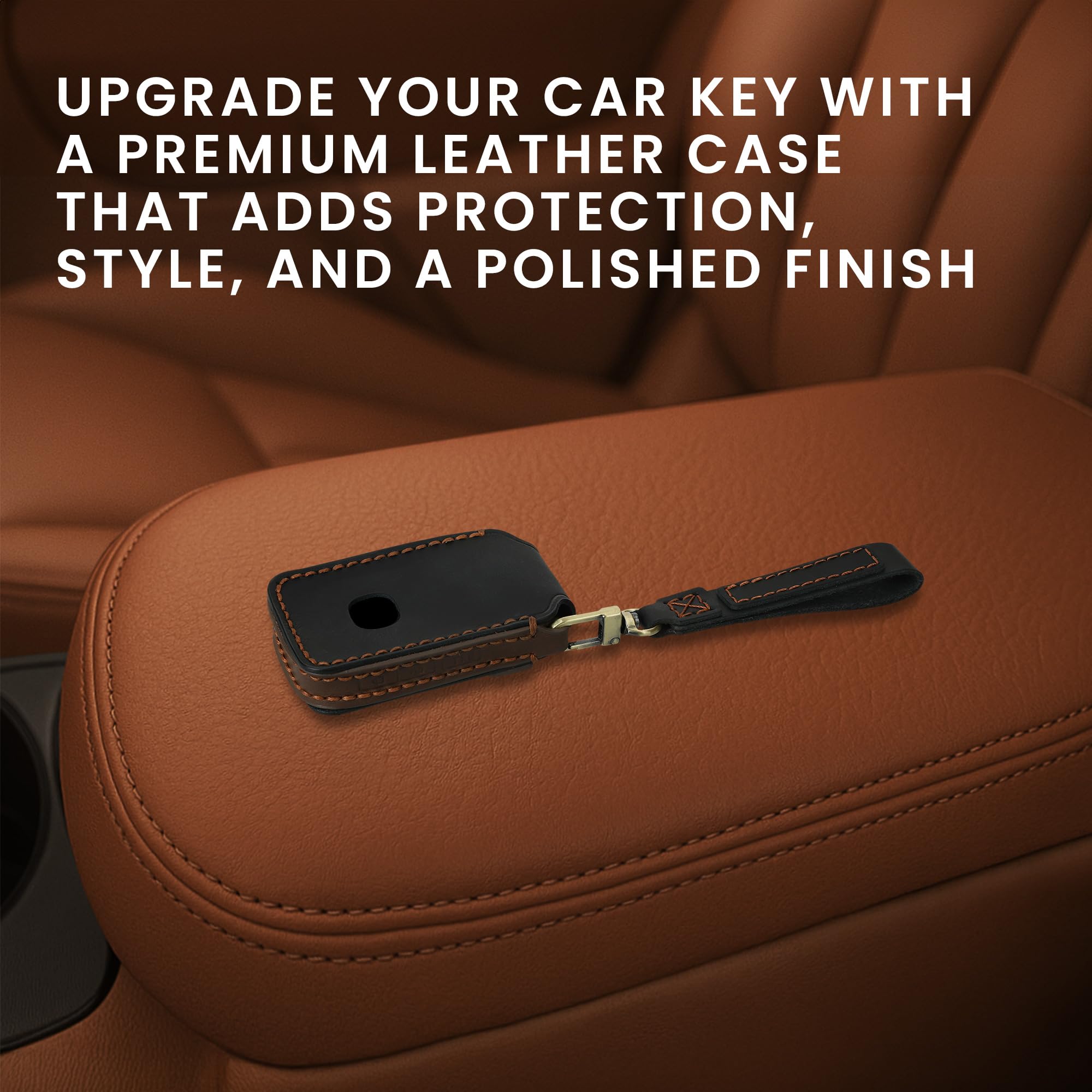 kwmobile Etui na klucze z prawdziwej skóry kompatybilne z Mazda 3-klawisz CX30 CX50 CX60 CX90 MX-30 – Premium etui na kluczyk samochodowy – skórzane etui na smart key – czarne