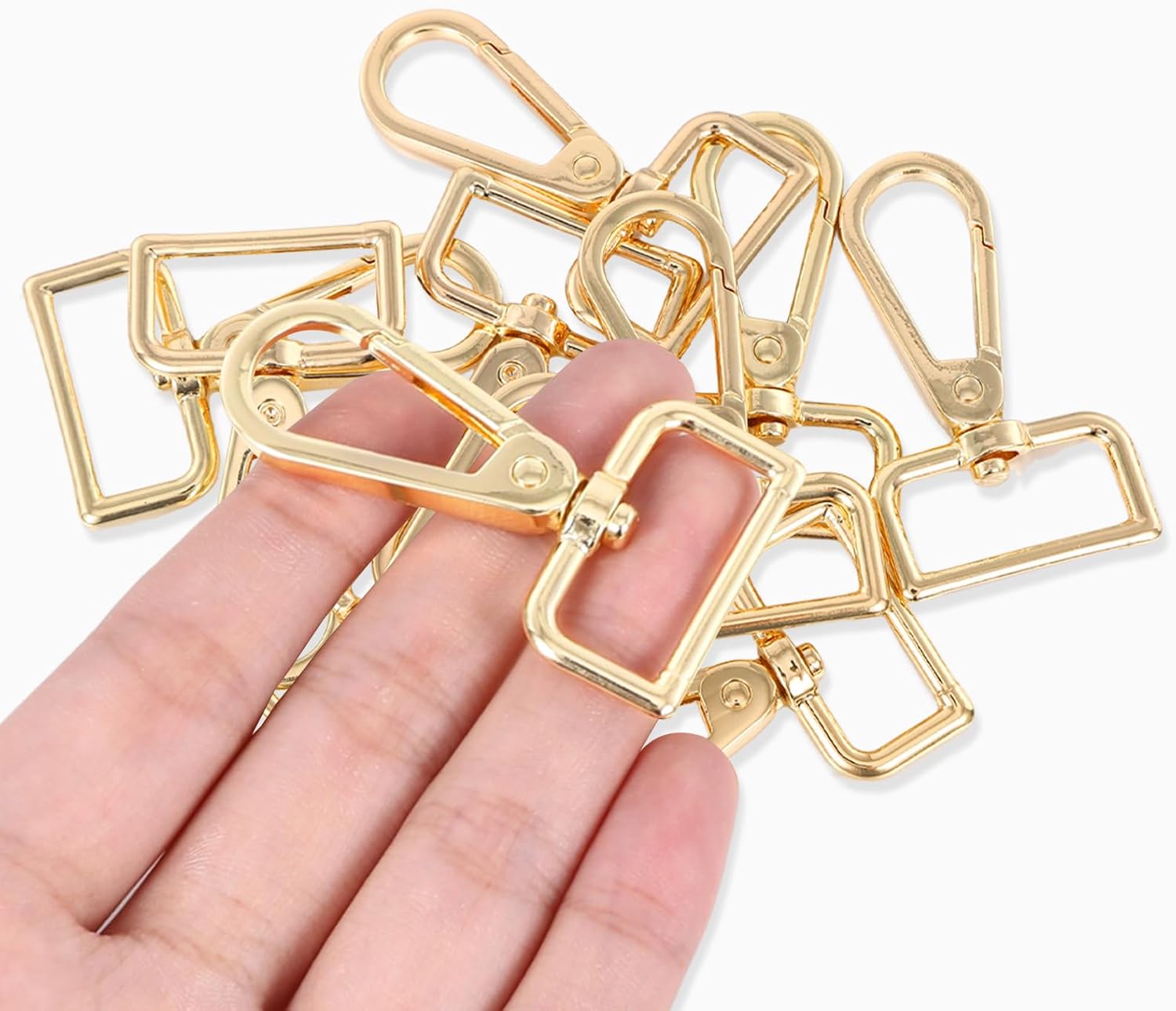 20PCS Stainless Steel 1 Inch D Ring Lobster Claw Clasp with Swivel Hook Keychain Clip,Key Chain Hooks for Handbag Hardware and Bag Making,Jewelry Findings, Keyrings,Purse Accessories (Gold) - Image 3