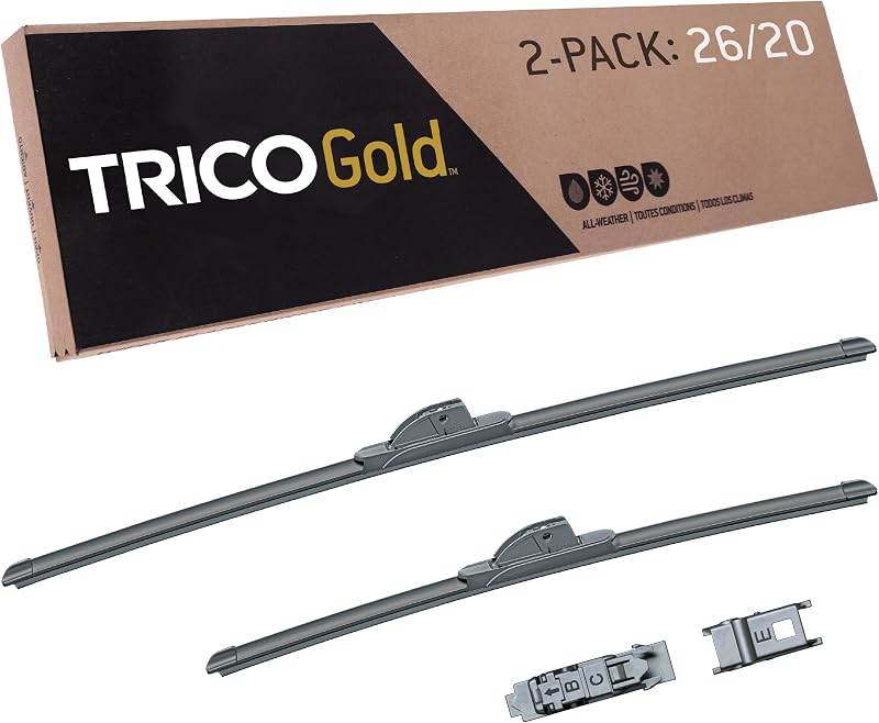 Palhetas do limpador de para-brisa TRICO Gold dianteiras 66,04 cm + 50,8 cm – Par