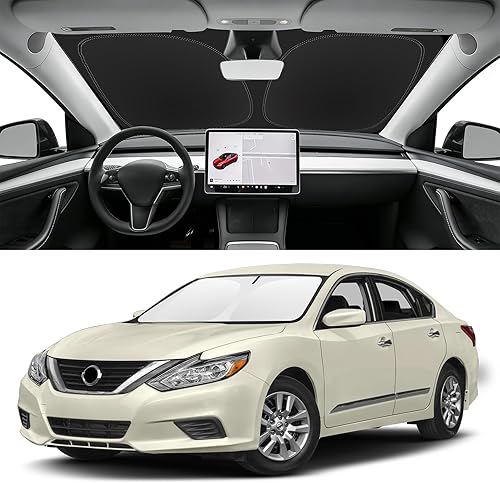 Miniatura 206 de Parasol de parabrisas de ajuste personalizado para Nissan Titan 2017-2024, bloquea los rayos UV y el calor, parasol de ventana delantera, fácil