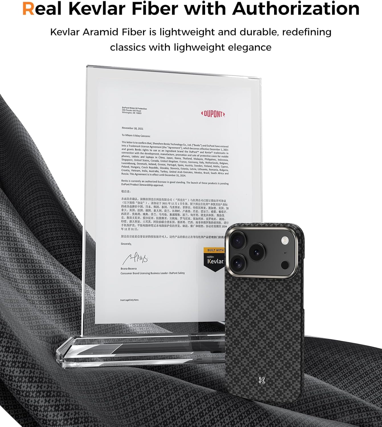 BENKS ArmorAir ArmorGrid Case for iPhone 17 Pro, Built with Dupont Kevlar Aramid Fiber, Ultra-Slim Lightweight Case with Aluminum Camera Frame, MagSafe Compatible, Black