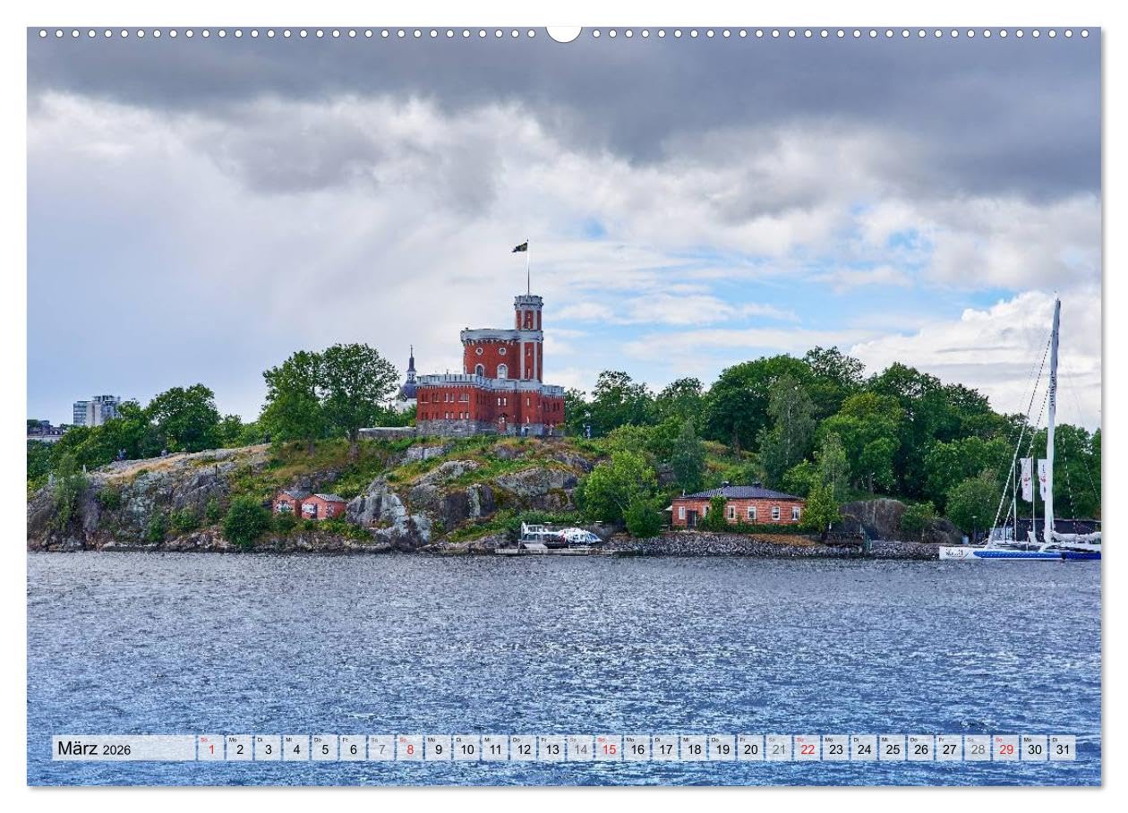 Stockholm an Mittsommer (Wandkalender 2026 DIN A2 quer), CALVENDO Monatskalender: Stockholm im Licht der Mittsommernacht. (CALVENDO Orte)