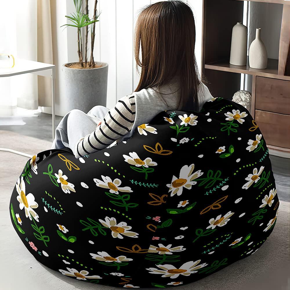 Fodera Per Poltrona A Sacco Highdi Stile Margherita, 80x90cm, Colore Ciano, Morbida In Poliestere (Senza Imbottitura)
