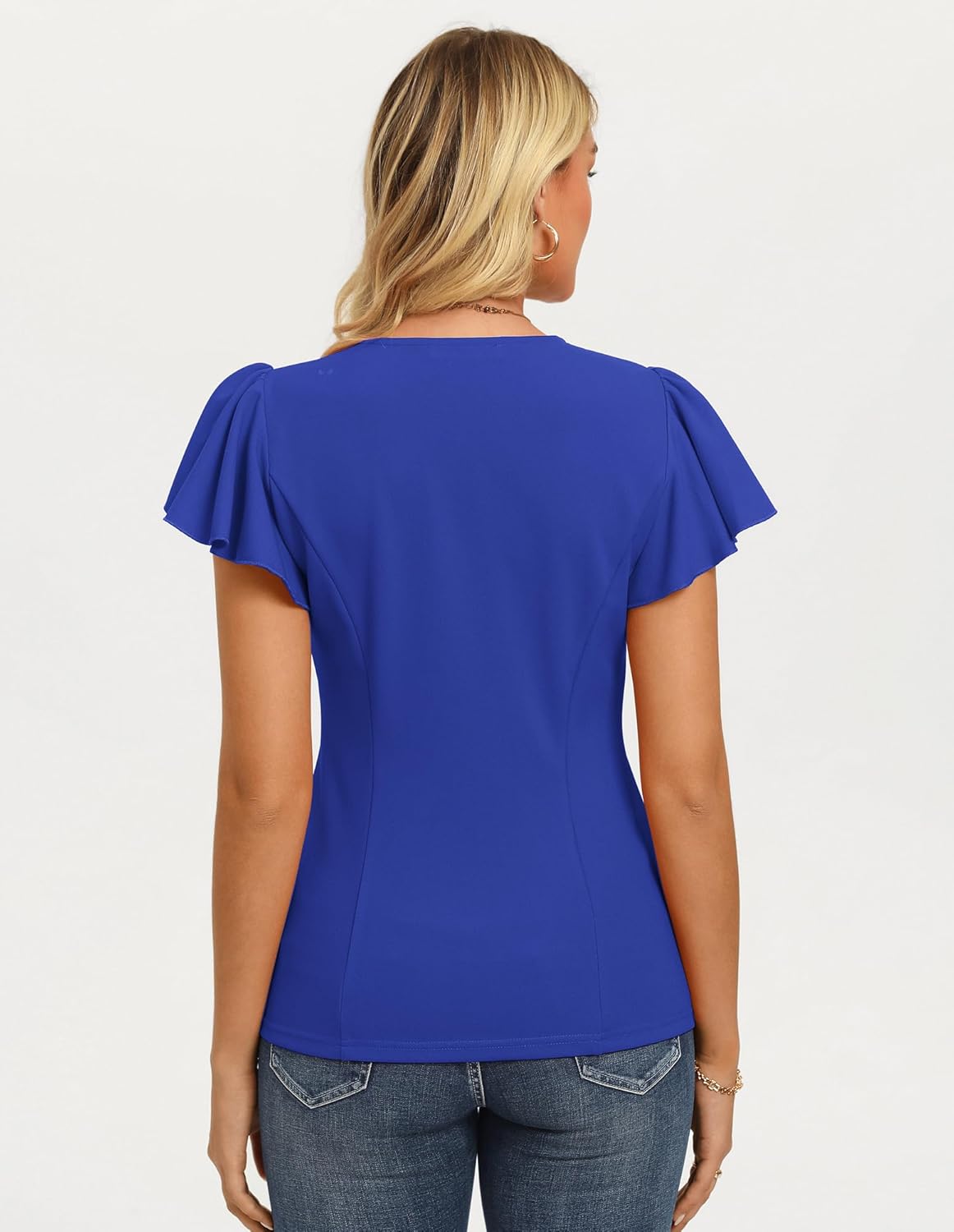 GRACE KARIN Summer Blouses for Women Dressy Casual, 2026 Ruffle Sleeve Peplum Tops, Business Work Shirt Fashioin Clothing - Image 6