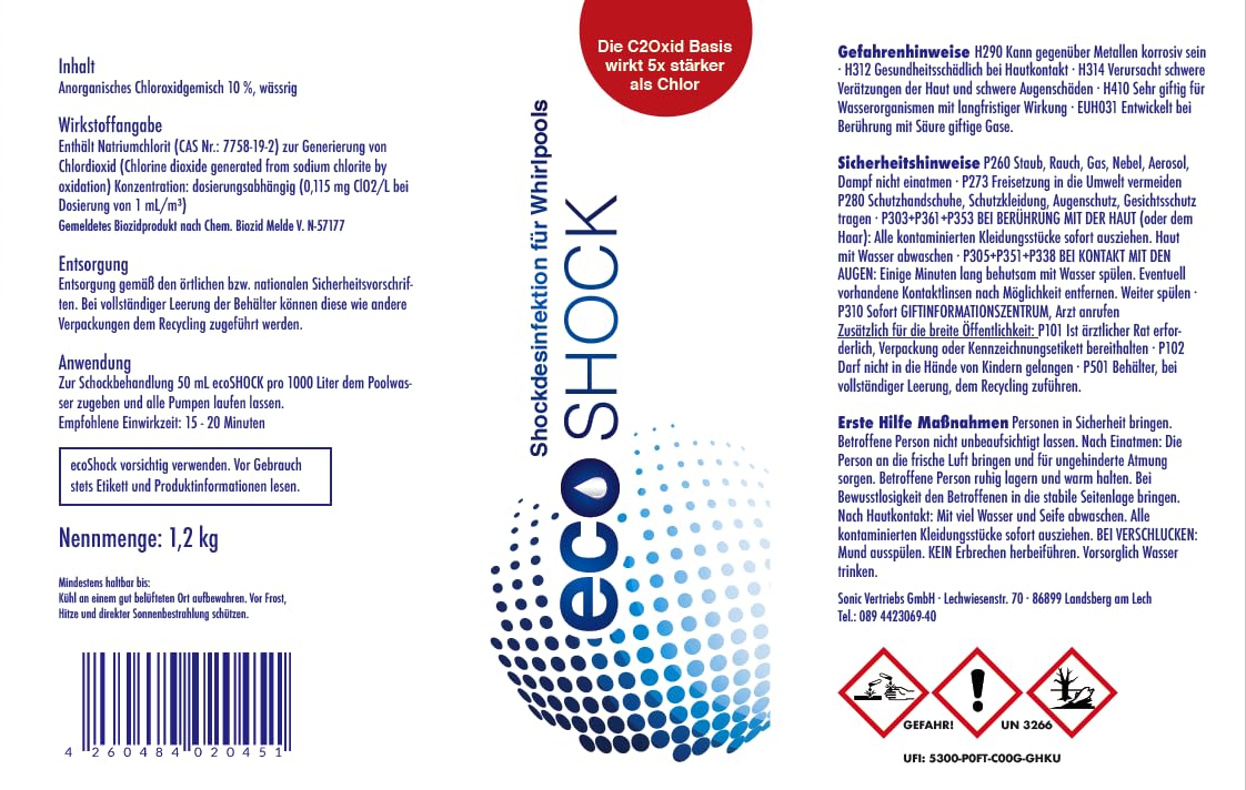 chlorfreie Wasserpflege, biologische Whirlpool Wasserpflege eco Shock