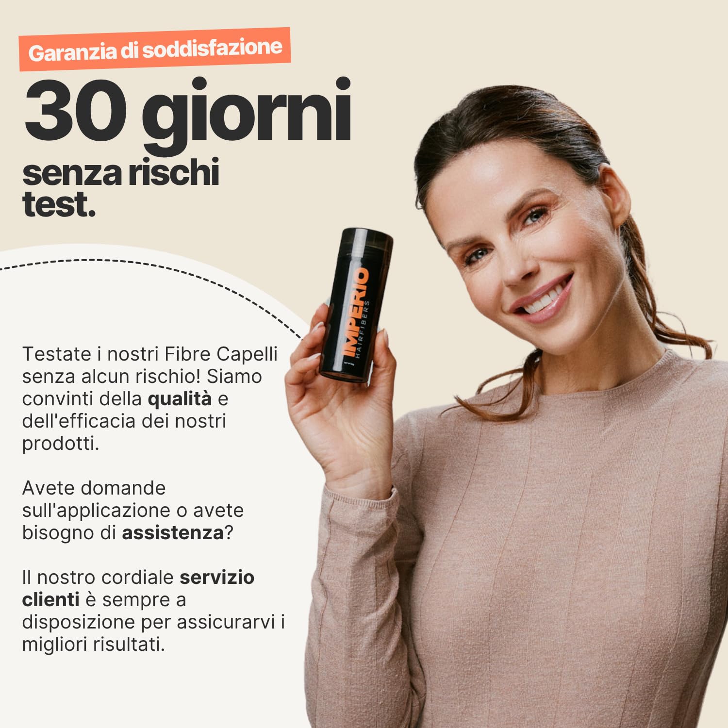 IMPERIO Fibre capelli - per l'infoltimento dei capelli per capelli più spessi e pieni in pochi secondi. Nasconde la caduta dei capelli nelle donne e negli uomini. 100% naturale. 26g (castano scuro)