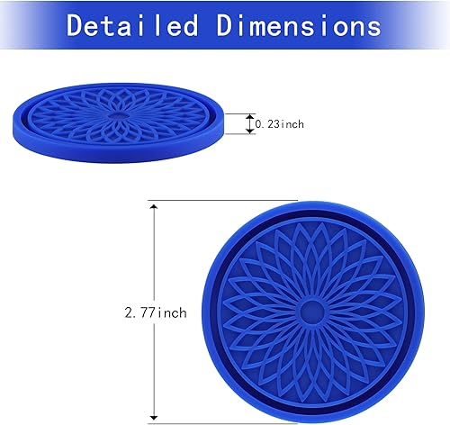 Miniatura 2 de GaRhomxy - Posavasos para tazas de automóvil, 4 soportes antideslizantes con diseño de flores integrados en portavasos decorativos, accesorios