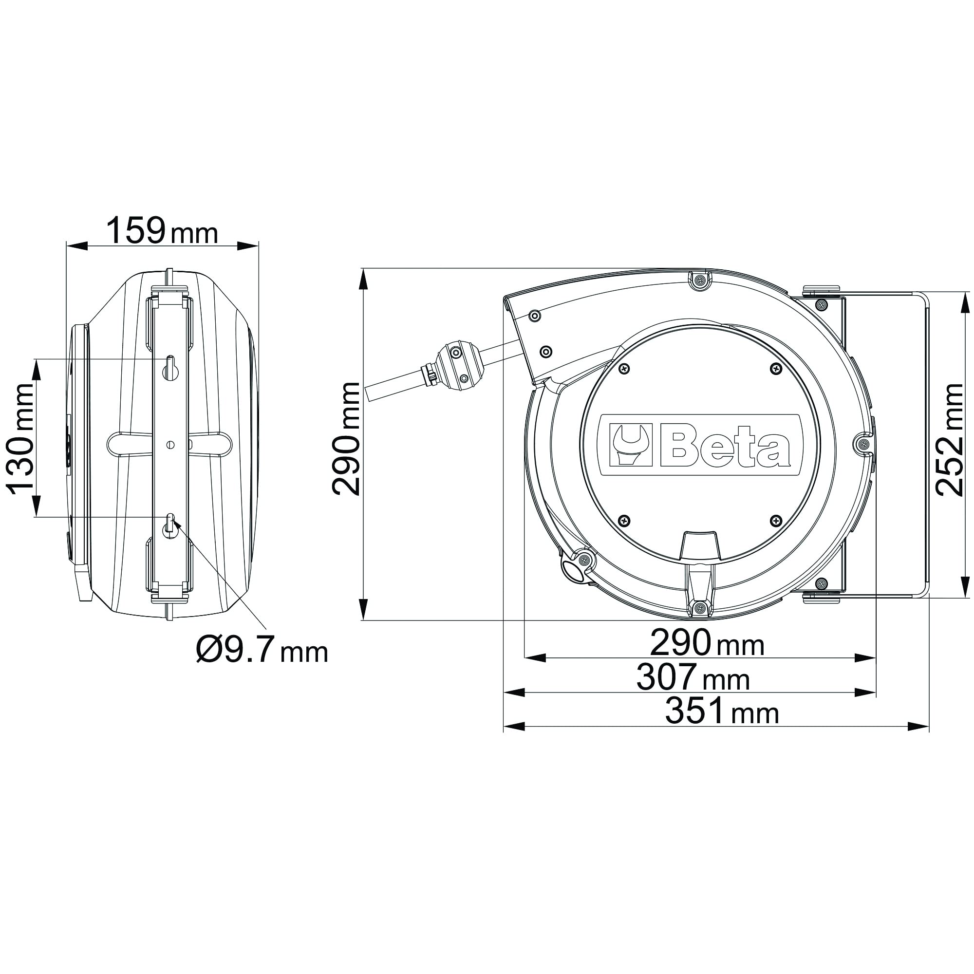 Zeca 800015 813/8/S Slanghaspel voor perslucht en water 12 mtr Zeca 800015 813/8/S Slanghaspel voor perslucht en water 12 mtr